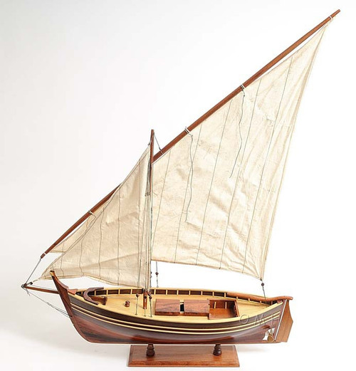 33" Unfinished Wood Hand Painted Model Boat