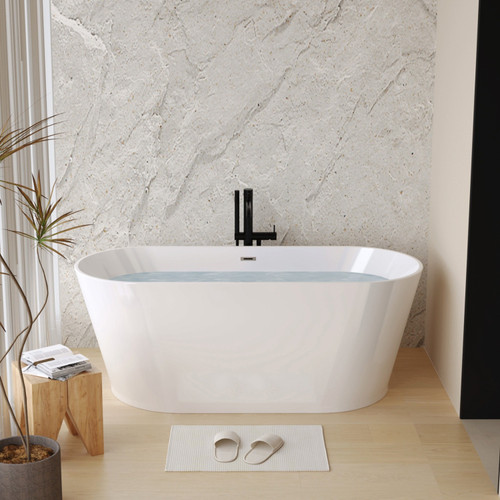 67" White Acrylic Oval Bath Tub