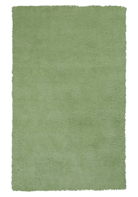 8' X 11' Green Shag Hand Woven Area Rug