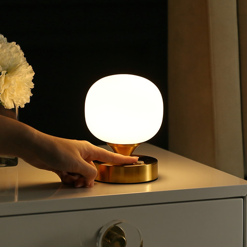 6" Gold Novelty USB Table Lamp With Globe Shade