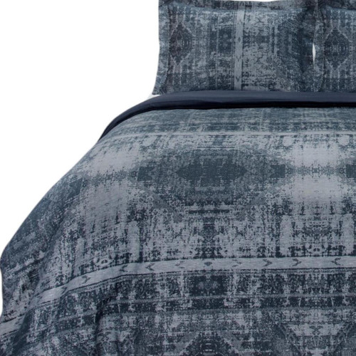 Indigo King Cotton Washable Polyester Duvet Cover Set With Two Shams