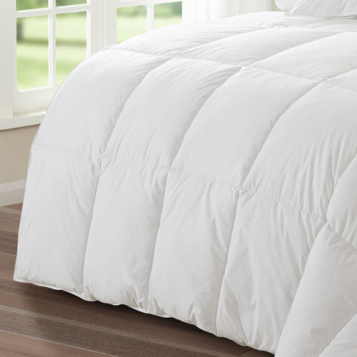 White Twin Fabric Spot Clean Goose Down Down Comforter