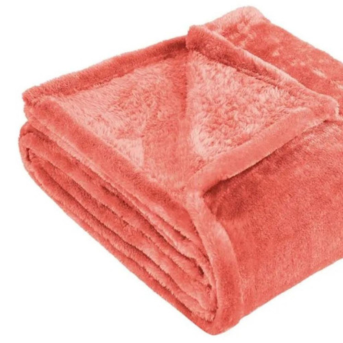 Queen Coral Fleece Plain Weave Plush Blanket