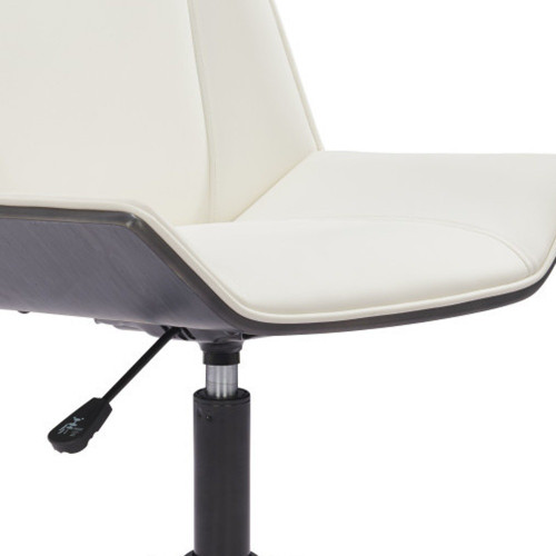 White Adjustable Height Rolling Office Chair