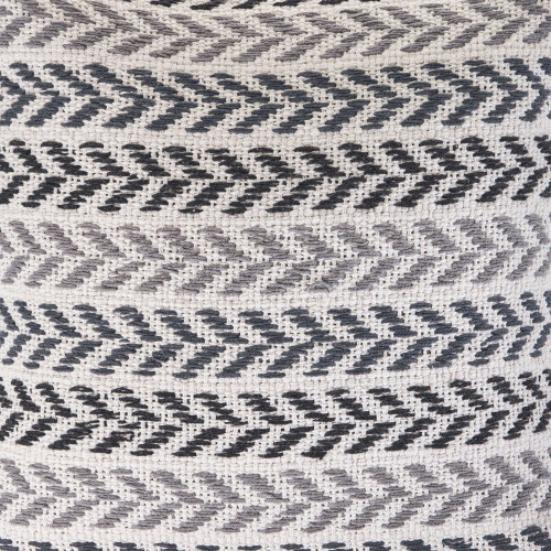 18" Black And Gray Beach Chevron Cotton Throw Pillow Cover
