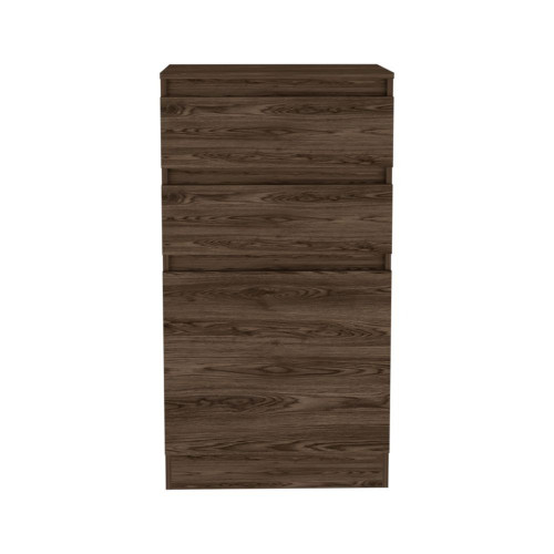 23" Dark Brown Wood Two Drawer Dresser