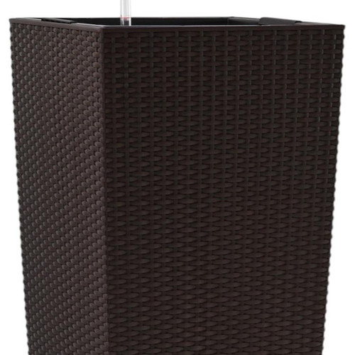 30" X 15" Brown Recycled Plastic Rectangular Self Watering Planter Box