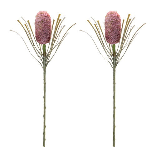 Set of Two 29" Pink White And Green Artificial Flowering
