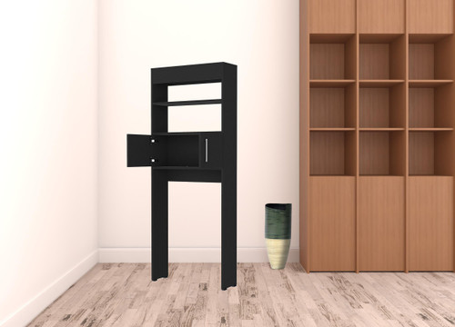 25" Black Wood Freestanding Single Door Bathroom Vanity