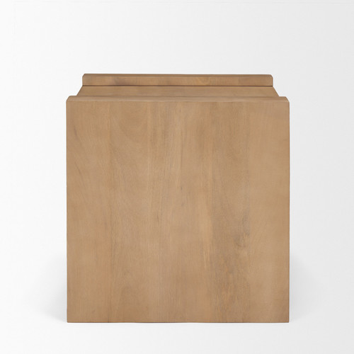 22" Natural Solid Wood Square Sled End Table