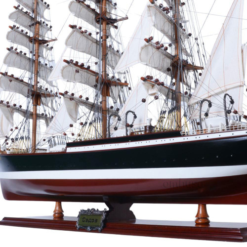 23" Unfinished Wood Hand Painted Model Boat