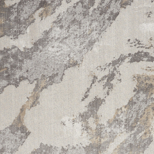 4' X 6' Ivory Brown And Gray Abstract Area Rug
