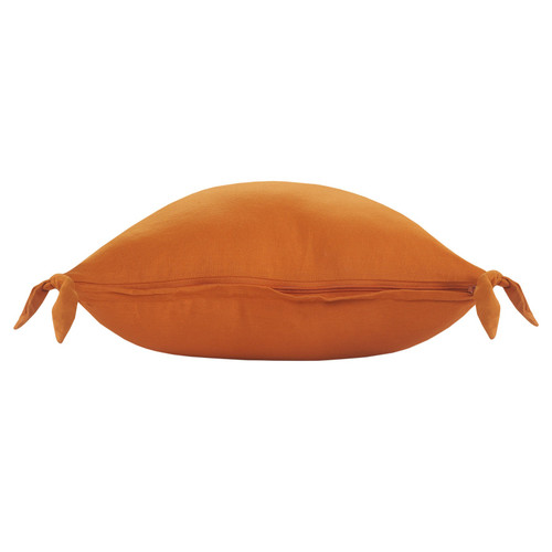 Set of Two 20" Burnt Orange And Saffron Cotton Throw Pillow Covers