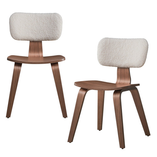 Set of Two Green and Brown Fabric Open Back Dining Side Chairs