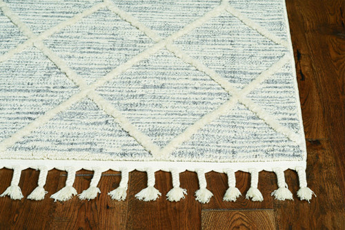 12' X 15' Gray and Ivory Geometric Area Rug