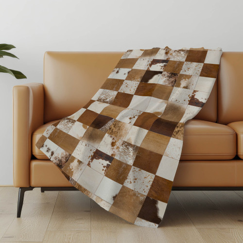 50" X 70" Brown And Ivory Animal Print Microfiber Plush Throw Blanket