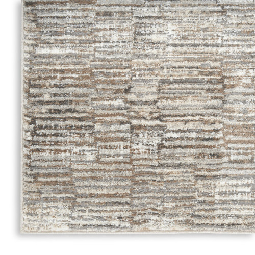 8' X 10' Brown and Ivory Abstract Non Skid Area Rug