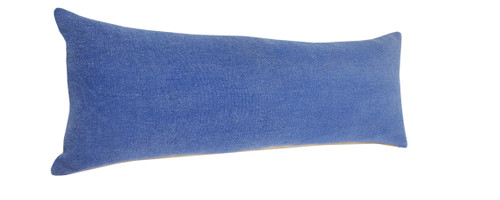 Set of Two 14" X 36" Blue Lumbar Cotton Throw Pillows