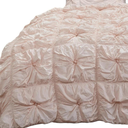 Pink Twin Cotton Blend Washable Polyester Down Alternative Comforter Set With Sham