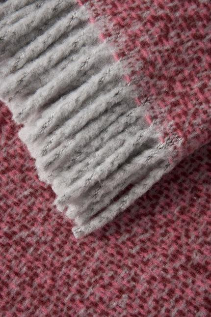 55" X 70" Pink Cotton Blend Plush Throw Blanket with Fringe