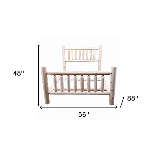 Natural Light Honey Low Post Cedar Log Double Bed