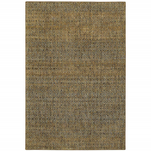 10' X 13' Green Geometric Power Loom Area Rug