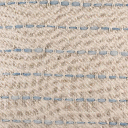 Set of Two 20" Blue And Cream Striped Cotton Blend Throw Pillows with Tassels