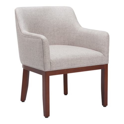 Gray and Brown Upholstery Dining Arm Chair