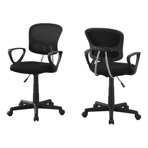 Black Adjustable Height Swivel Rolling Office Chair