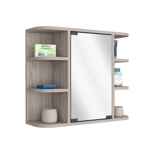 24" Light Gray Wood Wall Mounted Single Door Medicine Cabinet