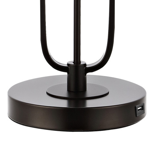 27" Antiqued Bronze Novelty Table Lamp With Drum Shade