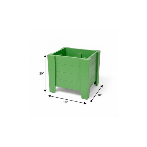 20" X 18" Green Heavy Duty Plastic Square Planter Box