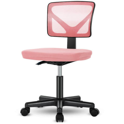 Black and Pink Adjustable Height Swivel Rolling Office Chair
