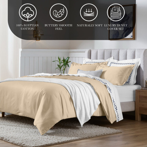 Linen Queen Cotton Blend Washable Duvet Cover Set