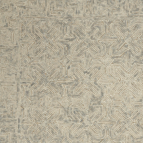 5' X 7' Beige and Gray Wool Abstract Geometric Area Rug