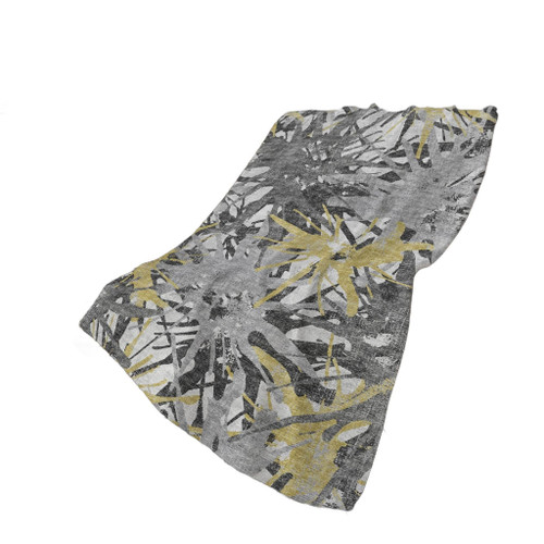 50" X 70" Gold And Gray Abstract Polyester Woven Plush Throw Blanket