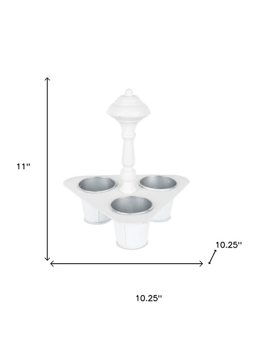 11" White Metal Garden Accents Accessories
