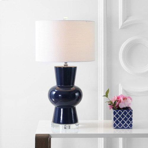 29" Clear Novelty Table Lamp With Drum Shade