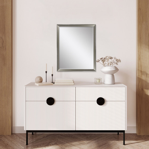 44" White Framed Accent Mirror