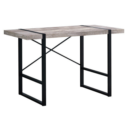 49" Taupe and Black Computer Desk