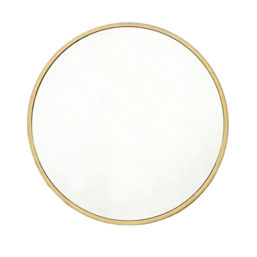 30" Gold Aluminum Round Framed Accent Mirror