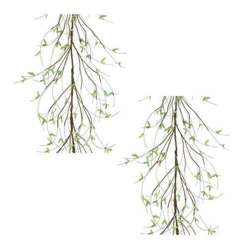 Set of Two 64" Green And Brown Artificial Foliage