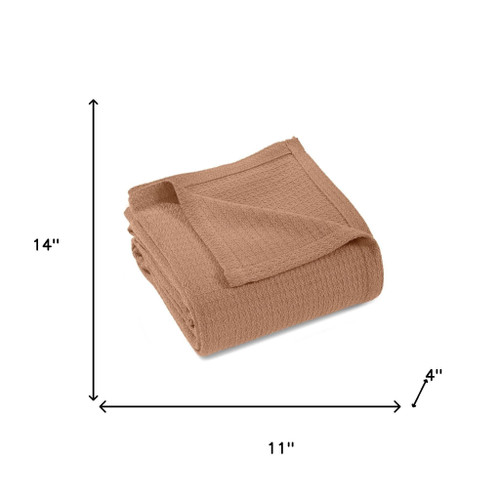 King Camel Cotton Waffle Weave Blanket