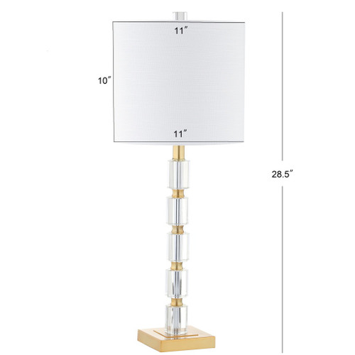 Set of Two 29" Clear And Brass Novelty Table Lamps With Drum Shades