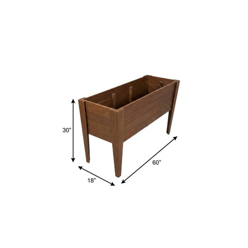 30" X 18" Walnut Heavy Duty Plastic Rectangular Raised Garden Bed