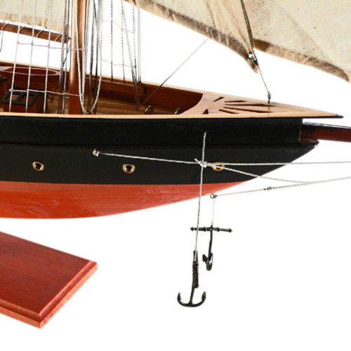 33" Unfinished Wood Hand Painted Model Boat