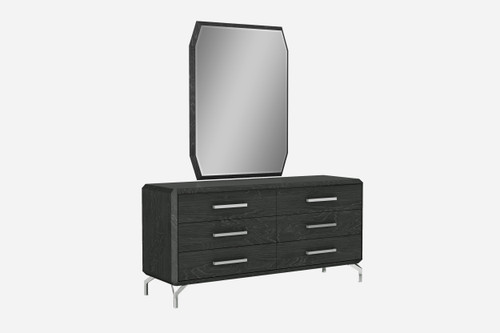 67" Clear Wood Six Drawer Dresser