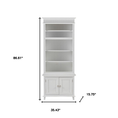 87" Antiqued White Solid Wood Seven Door Pantry Or Storage Closet