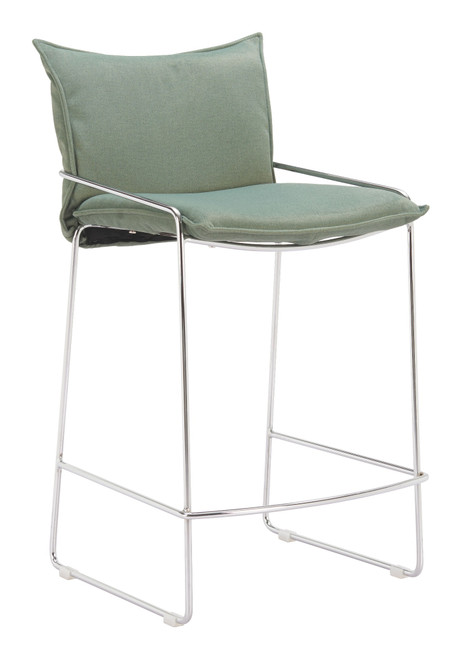 Green Wood and Fabric Bar Chair