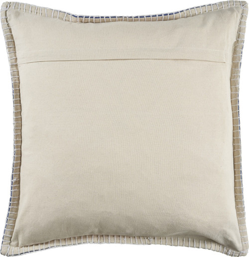 Set of Two 22" Blue Cotton Throw Pillow Covers